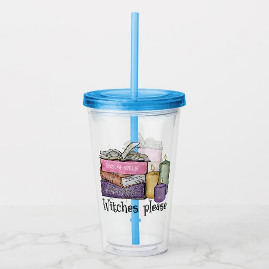 Witches alsjeblieft | Voor boekenoverloop | Librar Acryl Drinkbeker (Voorkant)