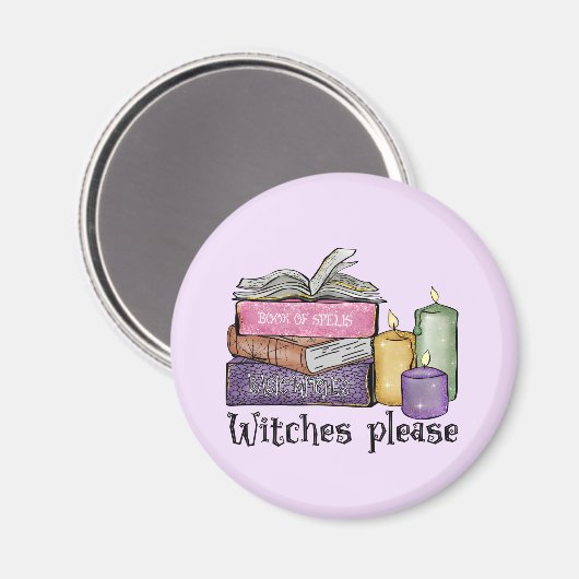 Witches alsjeblieft | Voor boekenoverloop | Librar Magneet (Voorkant / Achterkant)