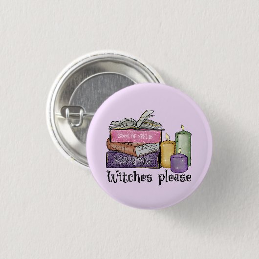 Witches alsjeblieft | Voor boekenoverloop | Librar Ronde Button 3,2 Cm (Voorkant /achterkant)