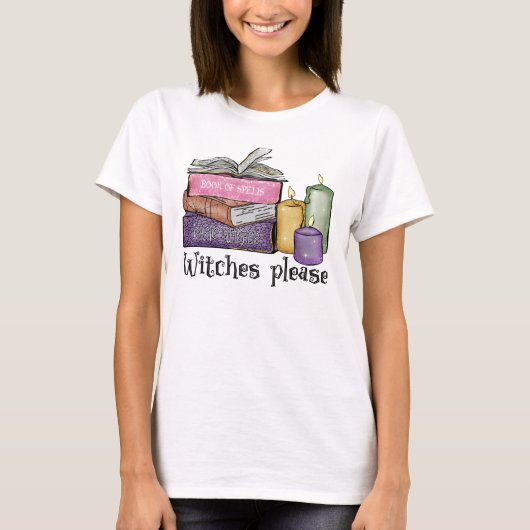 Witches alsjeblieft | Voor boekenoverloop | Librar T-shirt (Voorkant)