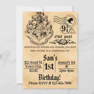 Witches and Wizards Birthday Invitation Kaart