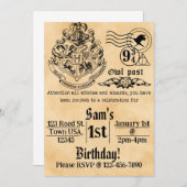 Witches and Wizards Birthday Invitation Kaart (Voorkant / Achterkant)