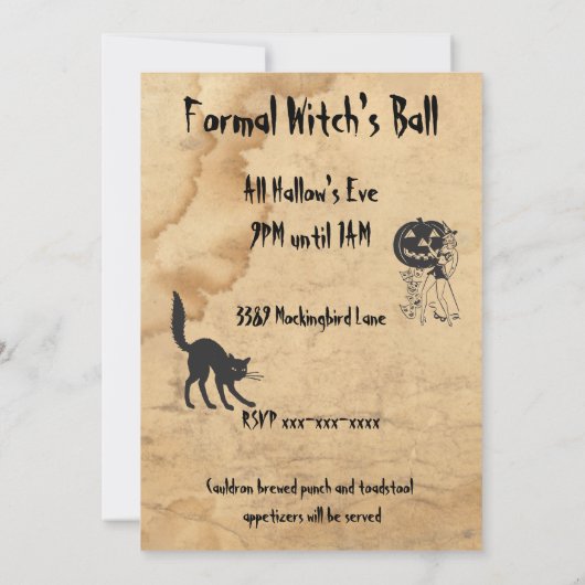 Witches Ball Uitnodiging (Achterkant)