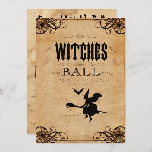 Witches Ball Uitnodiging (Voorkant / Achterkant)