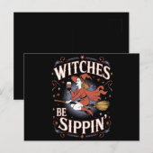 Witches Be Sippin' Halloween Holiday Spooky Briefkaart (Voorkant / Achterkant)