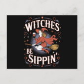 Witches Be Sippin' Halloween Holiday Spooky Briefkaart (Voorkant)