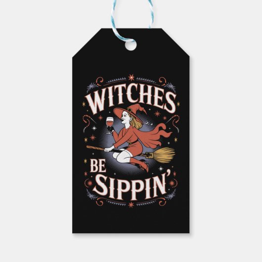 Witches Be Sippin' Halloween Holiday Spooky Cadeaulabel (Achterkant)