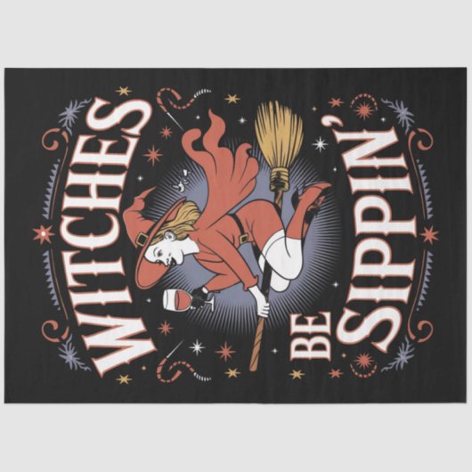 Witches Be Sippin' Halloween Holiday Spooky Tissuepapier (Voorkant)