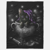Witches Black Kitten Fleece Deken (Voorkant)