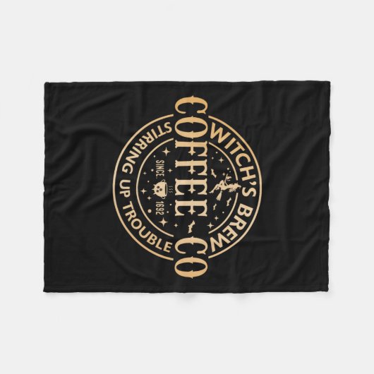 Witches Brew Coffee Co Halloween Witch Coffee Love Fleece Deken (Voorkant (Horizontaal))