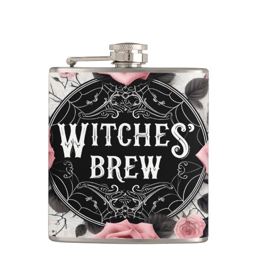 Witches’ Brew Gothic Floral Design Heupfles (Voorkant)