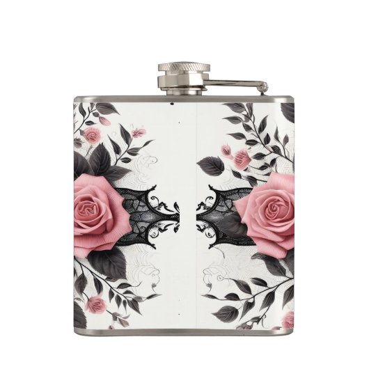 Witches’ Brew Gothic Floral Design Heupfles (Achterkant)