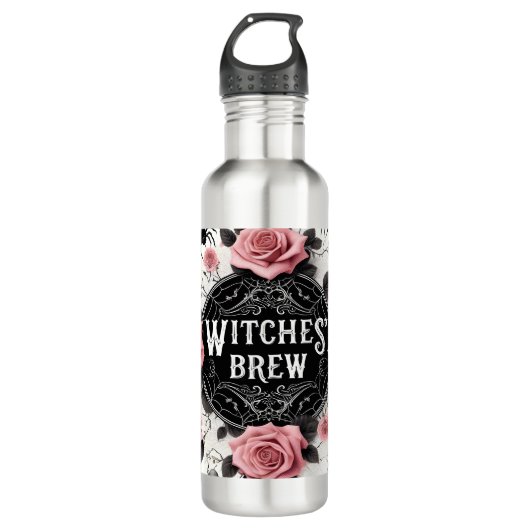 Witches’ Brew Gothic Floral Design Waterfles (Voorkant)
