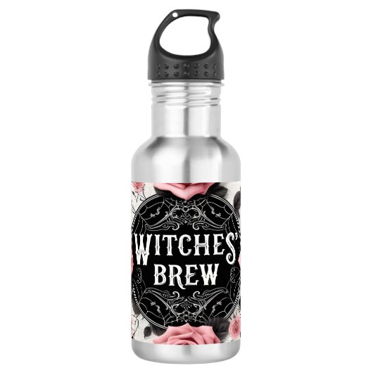 Witches’ Brew Gothic Floral Design Waterfles (Voorkant)