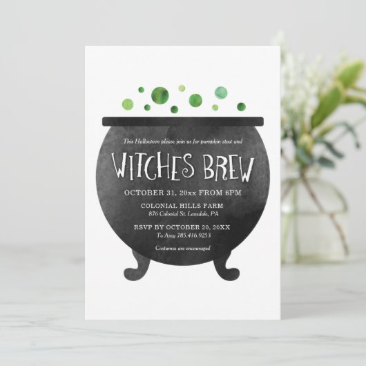 Witches Brew Halloween Kaart (Staand voorkant)