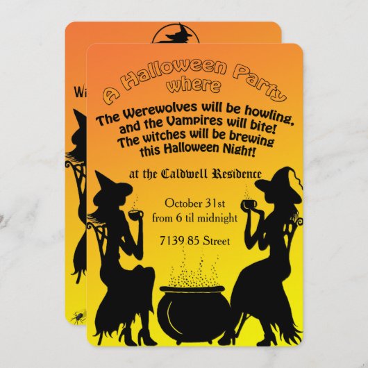 Witches Brew Halloween Kaart (Voorkant / Achterkant)