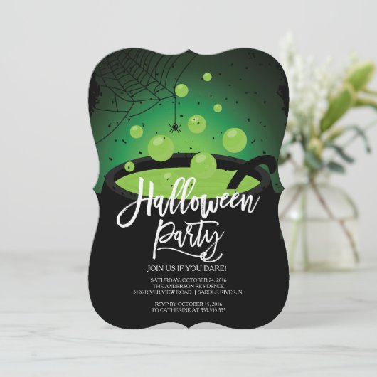 Witches Brew Halloween Kaart (Staand voorkant)