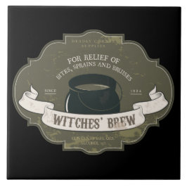 Witches Brew  Halloween Label Tegeltje
