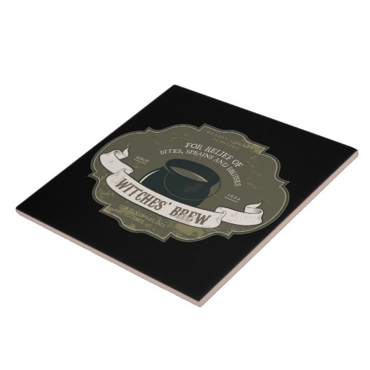 Witches Brew  Halloween Label Tegeltje (Zijkant)