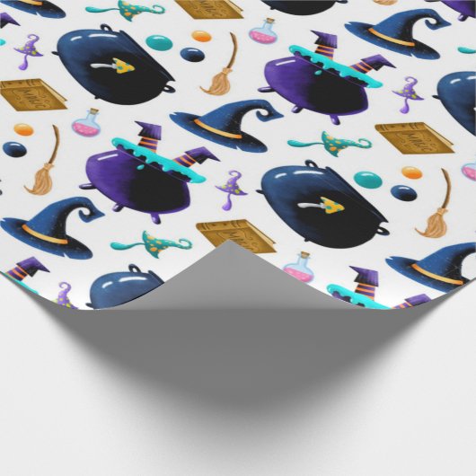 Witches Brew Halloween Pattern Cadeaupapier (Hoek)