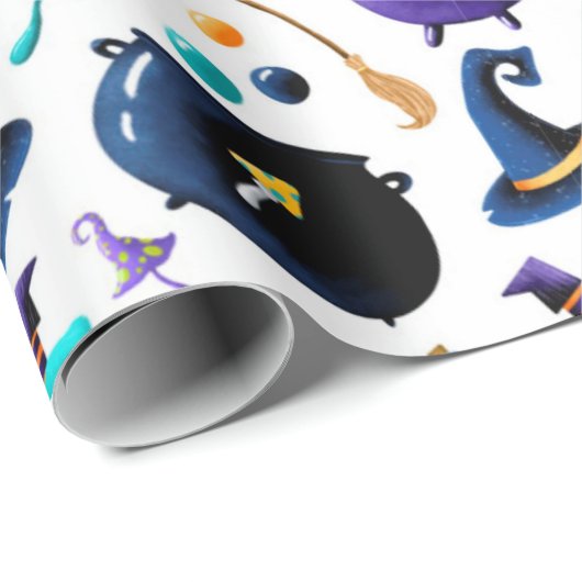 Witches Brew Halloween Pattern Cadeaupapier (Rol Hoek)