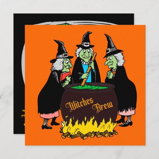 Witches Brew Halloween Uitnodiging (Voorkant / Achterkant)