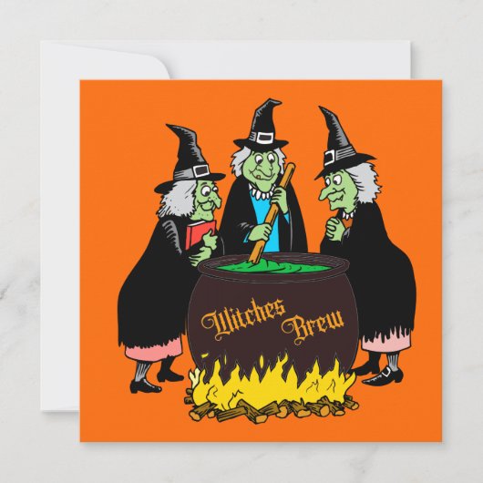 Witches Brew Halloween Uitnodiging (Voorkant)