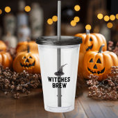 Witches Brew | Happy Halloween | Witte Pet Acryl Drinkbeker