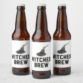 Witches Brew | Happy Halloween | Witte Pet Bier Etiket (Flessen)