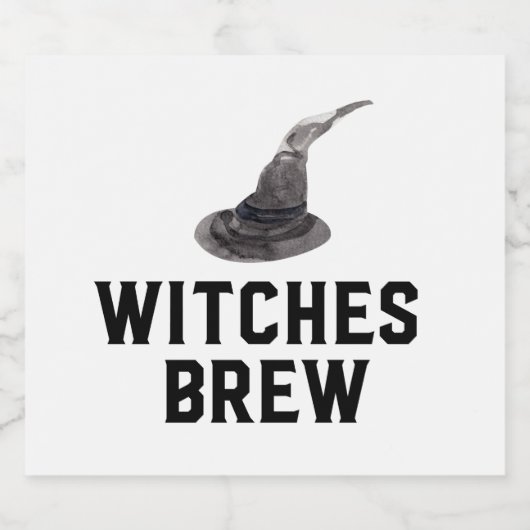 Witches Brew | Happy Halloween | Witte Pet Bier Etiket (Enkel label)