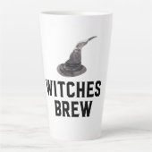 Witches Brew | Happy Halloween | Witte Pet Latte Mok (Voorkant)