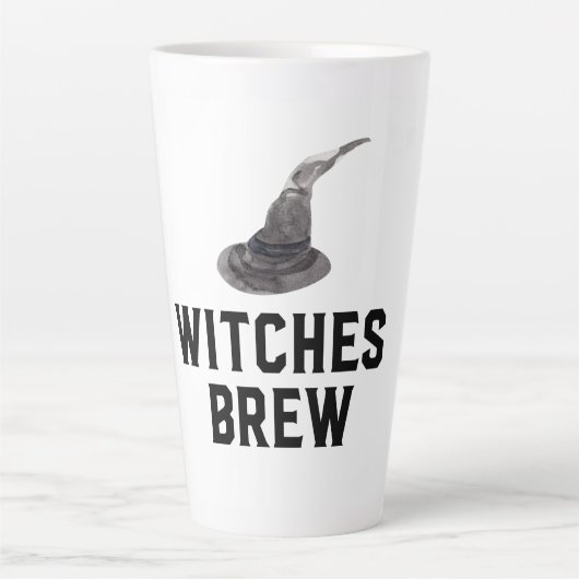 Witches Brew | Happy Halloween | Witte Pet Latte Mok (Voorkant)