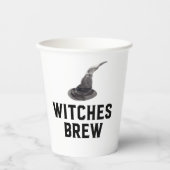 Witches Brew | Happy Halloween | Witte Pet Papieren Bekers (Voorkant)