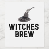 Witches Brew | Happy Halloween | Witte Pet Wijn Etiket (Enkel label)