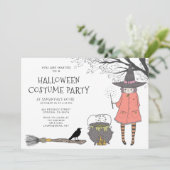 Witches Brew Kind's Halloween-feestuitnodiging Kaart (Staand voorkant)