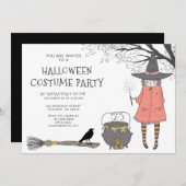Witches Brew Kind's Halloween-feestuitnodiging Kaart (Voorkant / Achterkant)