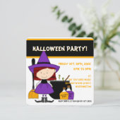 Witches Brew Kind's Halloween Party Invitation 1 Kaart (Staand voorkant)