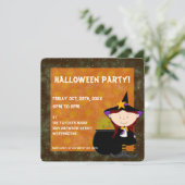 Witches Brew Kind's Halloween Party Invitation 5 Kaart (Staand voorkant)