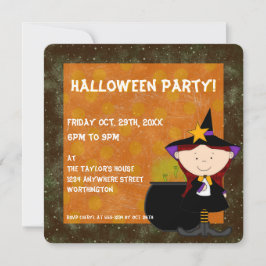 Witches Brew Kind's Halloween Party Invitation 5 Kaart