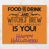 Witches Brew Quote Halloween Party Likeurfles Etiket (Enkel label)