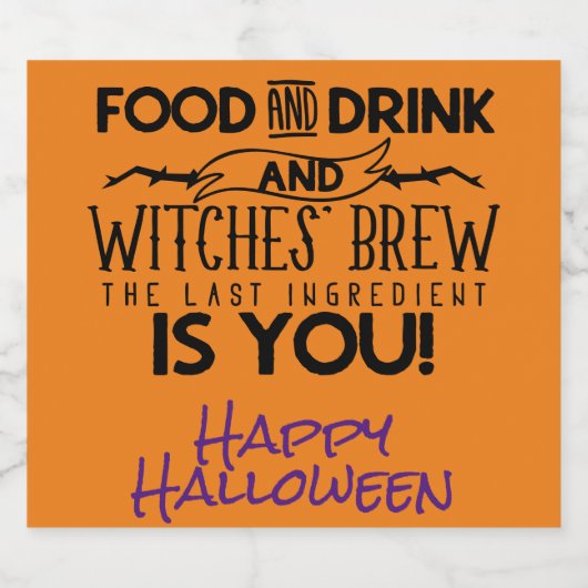 Witches Brew Quote Halloween Party Likeurfles Etiket (Enkel label)