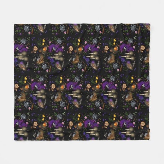 Witches Brew Tea en Cottcore Pattern Fleece Deken (Voorkant (Horizontaal))