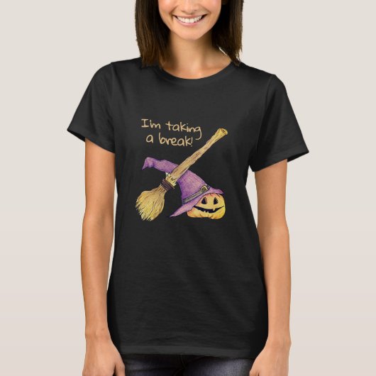 Witches Broom Halloween T-shirt (Voorkant)