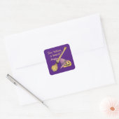 Witches Broom Halloween Vierkante Sticker (Envelop)