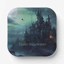 Witches Castle Halloween Papieren Bordje