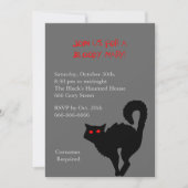 Witches Cat Halloween Costume Party Invite Kaart (Voorkant)