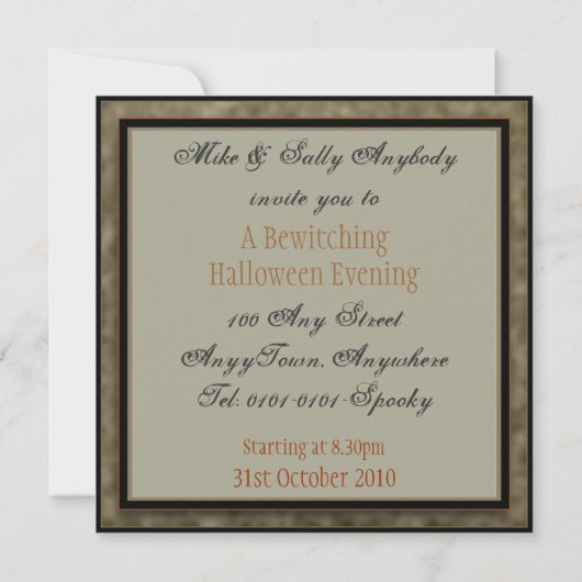 Witches Cat Halloween Party Square Invitation Kaart (Achterkant)