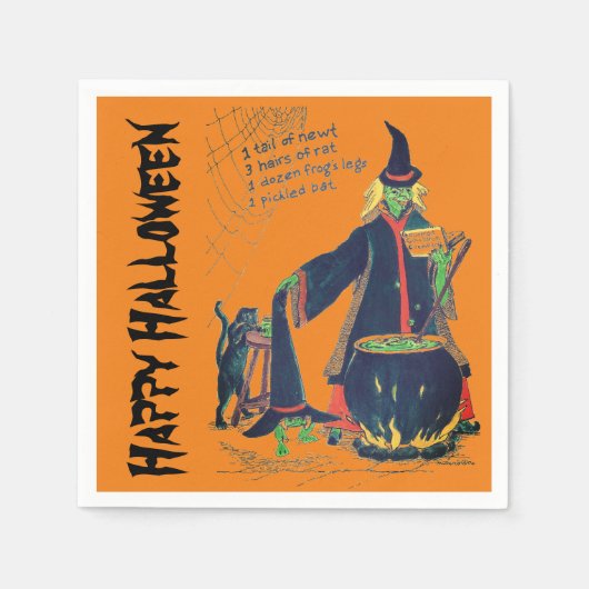 Witches Cauldron Brew Halloween Napkins Servet (Voorkant)