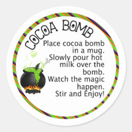 WITCHES CAULDRON HALLOWEEN Cacaombommen Ronde Sticker