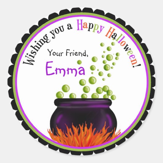 Witches Cauldron Halloween Stickers (Voorkant)